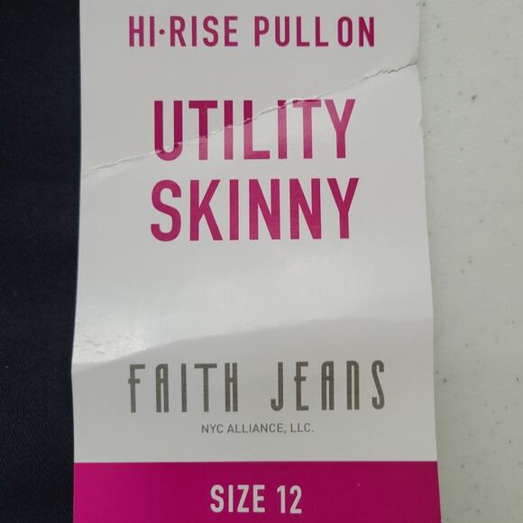 NWT Hi Rise Pull On Utility Jeans Womens Jeggings Skinny Comfort Size 12 - Picture 4 of 8